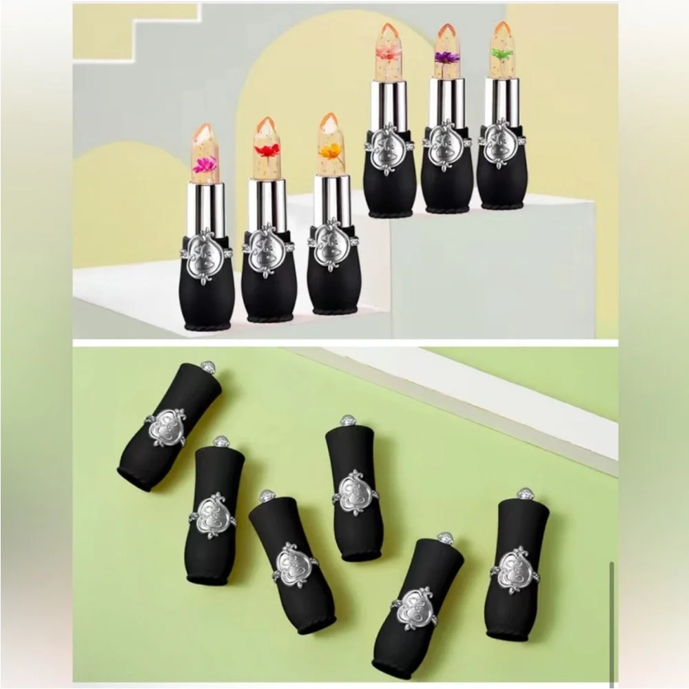 6 Floral Jelly Lipstick Set - Black Case